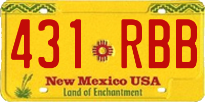 NM license plate 431RBB