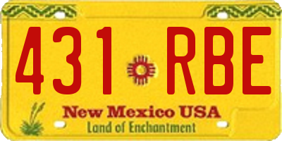 NM license plate 431RBE