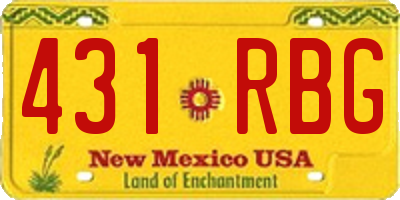 NM license plate 431RBG