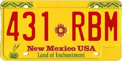 NM license plate 431RBM
