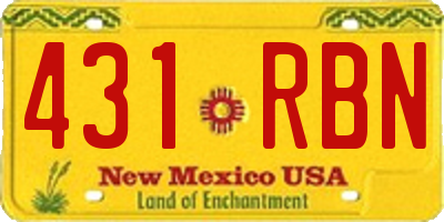 NM license plate 431RBN