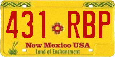 NM license plate 431RBP