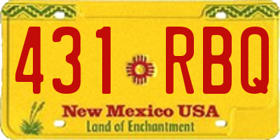 NM license plate 431RBQ