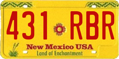 NM license plate 431RBR