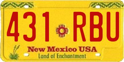 NM license plate 431RBU