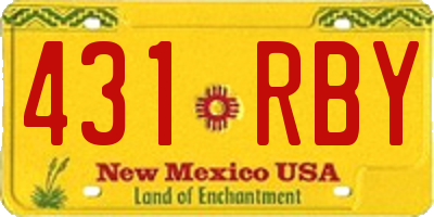 NM license plate 431RBY