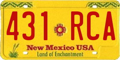 NM license plate 431RCA
