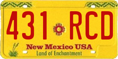 NM license plate 431RCD