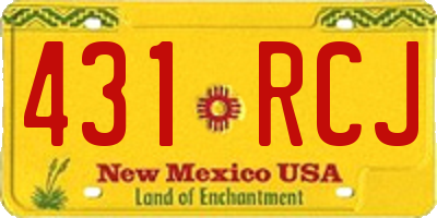 NM license plate 431RCJ