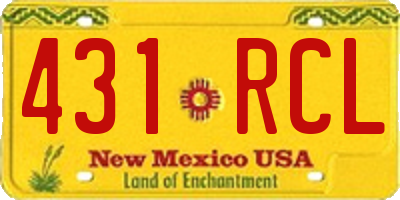 NM license plate 431RCL