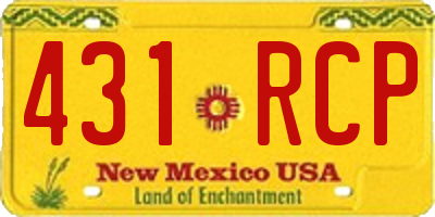 NM license plate 431RCP