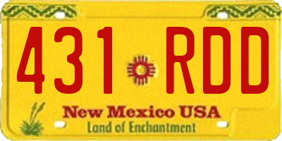 NM license plate 431RDD