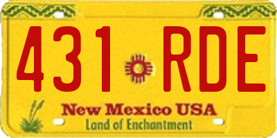 NM license plate 431RDE