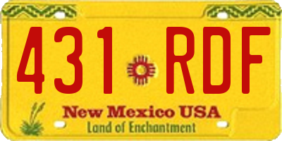 NM license plate 431RDF