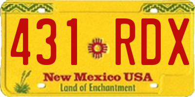 NM license plate 431RDX