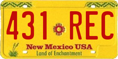 NM license plate 431REC