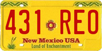 NM license plate 431REO