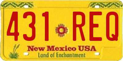 NM license plate 431REQ