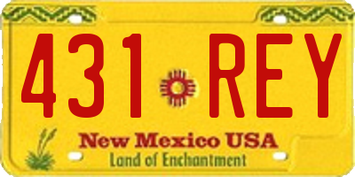 NM license plate 431REY