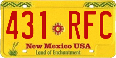 NM license plate 431RFC