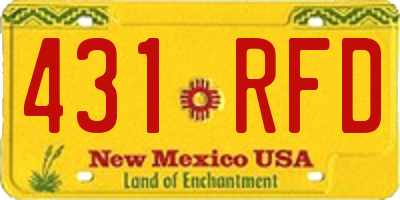 NM license plate 431RFD