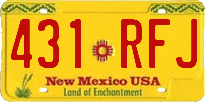NM license plate 431RFJ