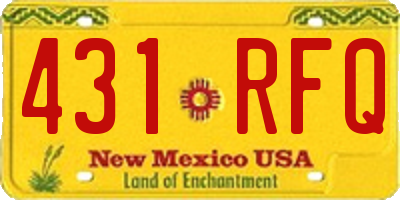 NM license plate 431RFQ
