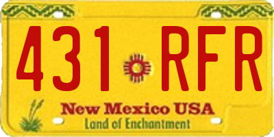 NM license plate 431RFR