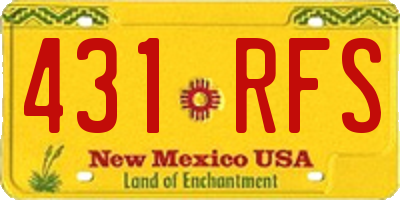 NM license plate 431RFS