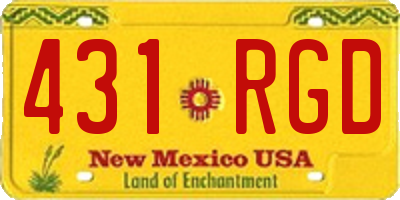 NM license plate 431RGD