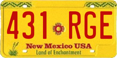 NM license plate 431RGE