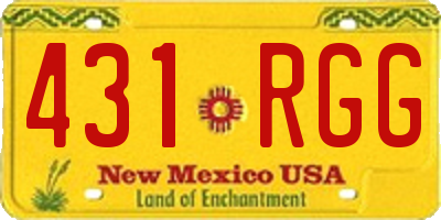 NM license plate 431RGG
