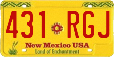 NM license plate 431RGJ