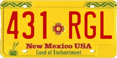 NM license plate 431RGL