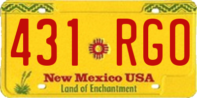 NM license plate 431RGO