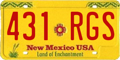 NM license plate 431RGS