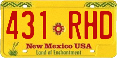 NM license plate 431RHD