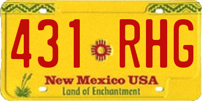 NM license plate 431RHG
