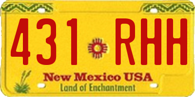 NM license plate 431RHH