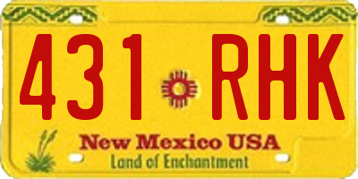NM license plate 431RHK