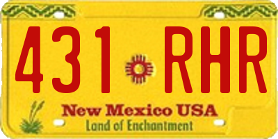 NM license plate 431RHR