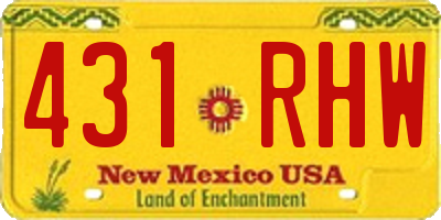 NM license plate 431RHW