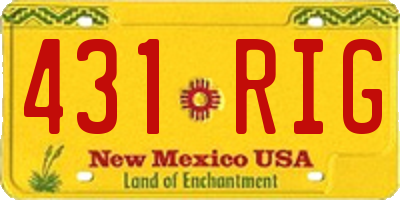 NM license plate 431RIG