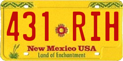 NM license plate 431RIH