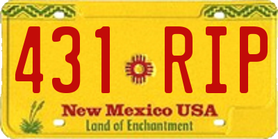 NM license plate 431RIP