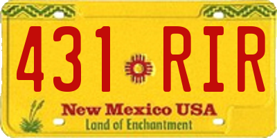 NM license plate 431RIR
