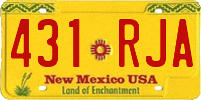 NM license plate 431RJA