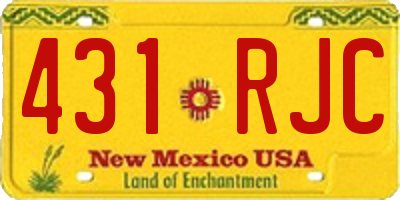 NM license plate 431RJC