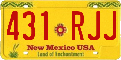 NM license plate 431RJJ