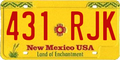 NM license plate 431RJK